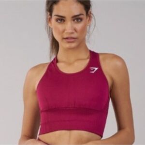 Gymshark ▪︎Berry • Racerback Sports Bra XS • Seamless Scoop Neck Activewear